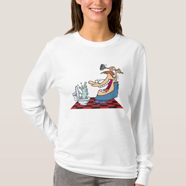 Camiseta Funny Plumber with Toilet Plunge Humor (Frente)