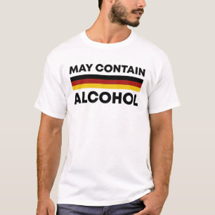 Camiseta Funny Pode Conter Álcool Oktoberfest Flag Alemão