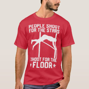 Camiseta Funny Pole Vault Vedando Para O Chão