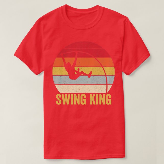 Camiseta Funny Pole Vault Voando Swing King Retro (Frente do Design)