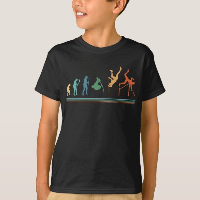Camiseta Funny Pole Vaulting Evolution Pole Vaulter (Frente)