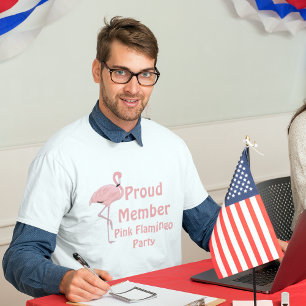 Camiseta Funny Policy Pink Flamingo Party