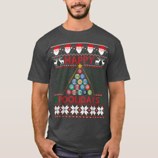 Camiseta Funny Pool Christmas Tree Billiards Ugly Sweater