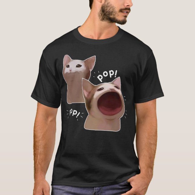 Camiseta Funny Pop Cat Meme (Frente)