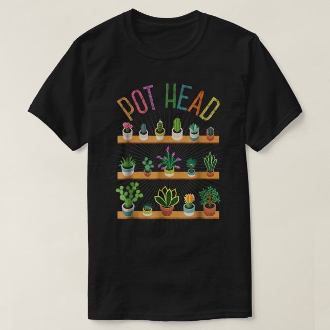 Camiseta Funny Pot Head Plant Lover (Frente do Design)