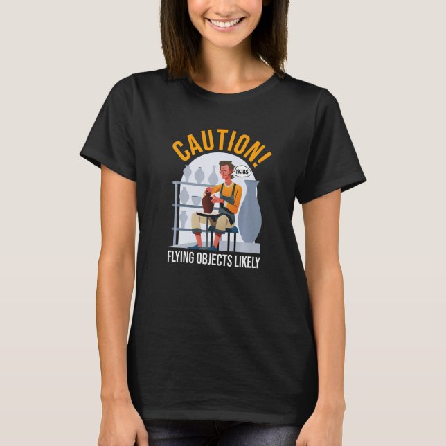 Camiseta Funny Pottery And Ceramics Artist Flying Objects L (Frente)
