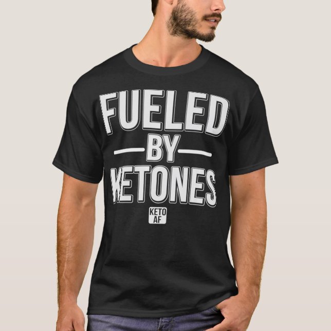 Camiseta Funny Powered By Keytones Keto AF Keto Diet Premiu (Frente)