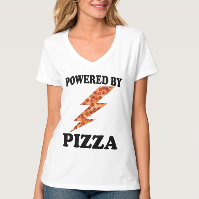 Camiseta Funny Powered By Pizza Legal (Frente)