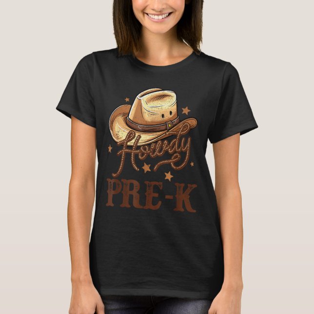 Camiseta Funny Pre K Country Howdy K Pre Western Rodeo Teac (Frente)