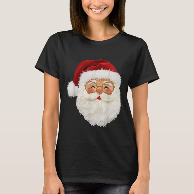 Camiseta Funny Preppy Realistic Faux Yarn Santa Claus Merry (Frente)