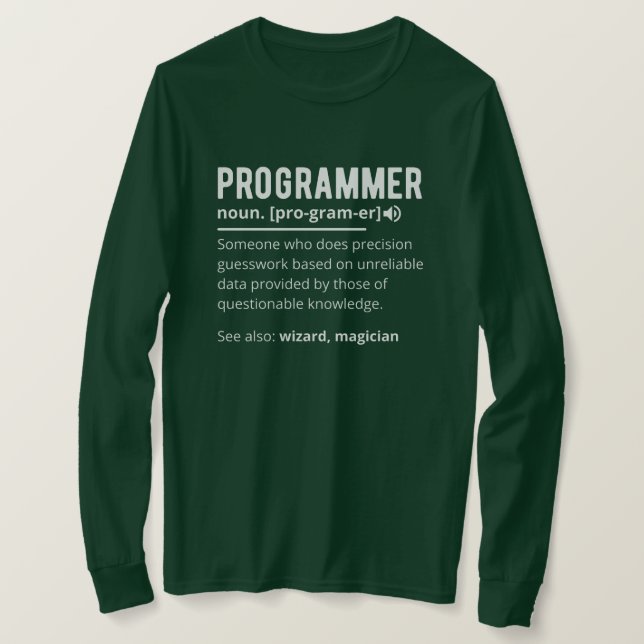 Camiseta Funny Programmer Code Developer Meaning Definition (Frente do Design)