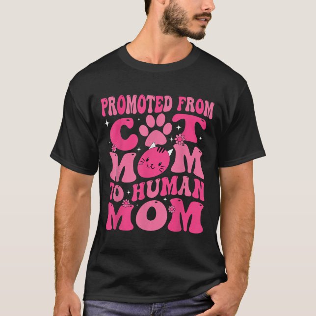 Camiseta Funny Promoted New Born Promoted From Cat Mom To H (Frente)