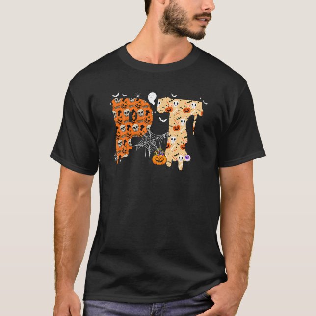 Camiseta Funny PT Halloween Costume Pumpkin Fall Skeleton (Frente)