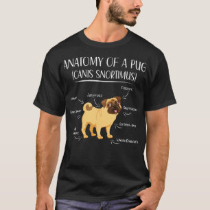 Camiseta Funny Pug Anatomy Pug Proprietário S