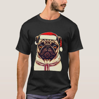 Camiseta Funny Pug Dog lover Xmas Hat natal 2022