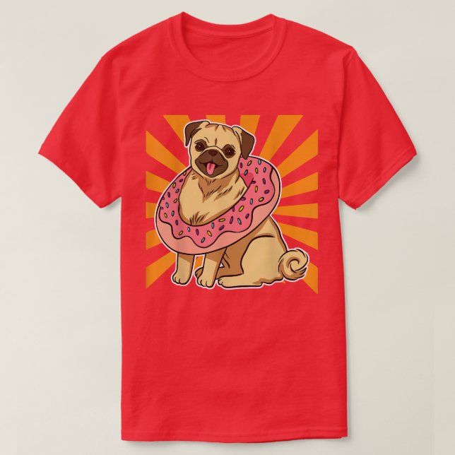Camiseta Funny Pug Donut  (Frente do Design)