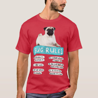 Camiseta Funny Pug , Pug Rules , Pug Lover , Pug Owner 