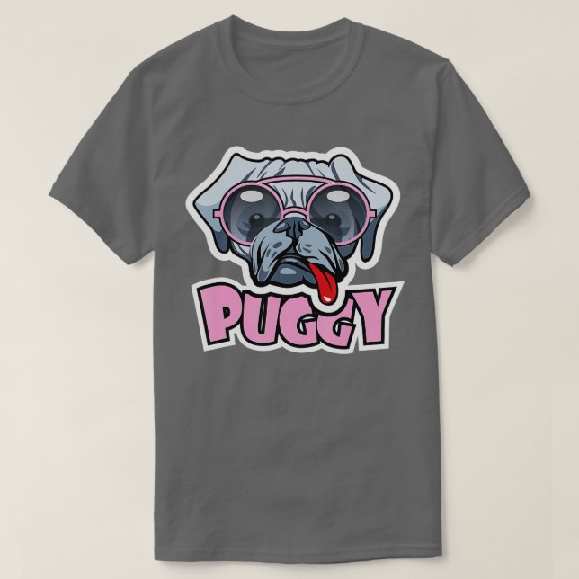 Camiseta Funny Puggy Pug Owner Sunglasses Pug Lovers gift  (Frente do Design)