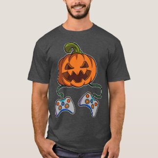 Camiseta Funny Pumpkin Gamer Controllers Video Game Hallowe