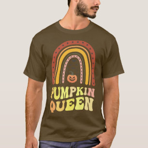 Camiseta Funny PUMPKIN QUEEN Rainbow Halloween Lady Fall Ca