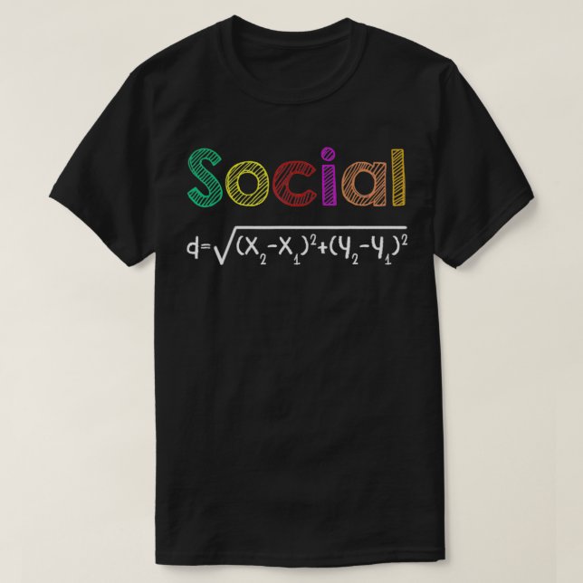 Camiseta Funny Pun Social Distance Formula Math Quarantine  (Frente do Design)