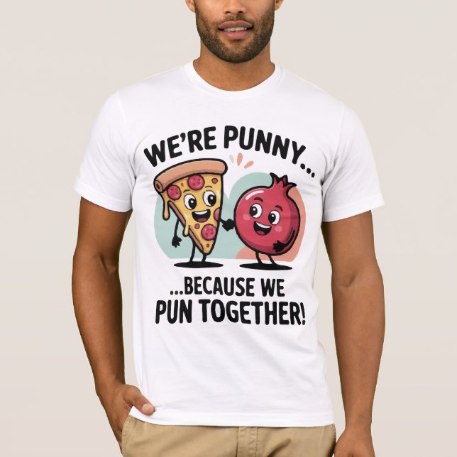 Camiseta Funny Punny Couple T-Shirt | Cute Food Love (Frente)