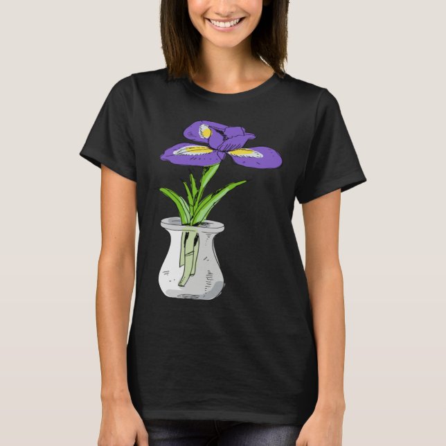 Camiseta Funny Purple Orchid Flower in Vase Floral (Frente)