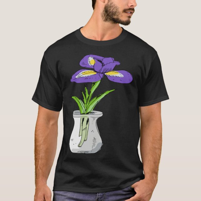 Camiseta Funny Purple Orchid Flower in Vase Floral (Frente)