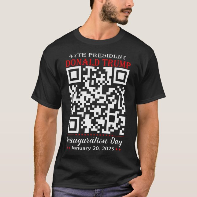 Camiseta Funny Qr Presidente Trump Dance Code Inauguração D (Frente)
