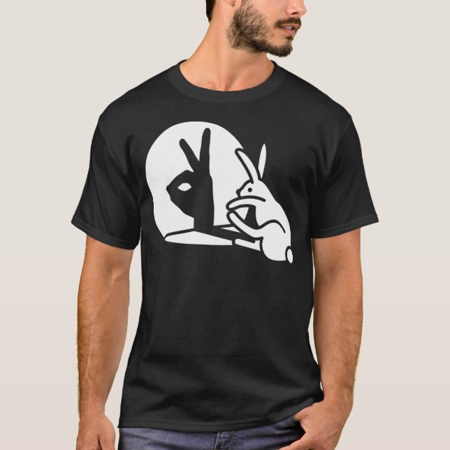 Camiseta Funny Rabbit hand shadow projection bunny hare pop (Frente)