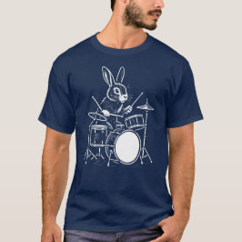 Camiseta funny rabbit plays the drums