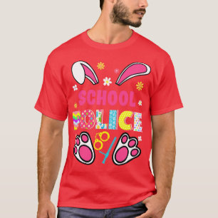 Camiseta Funny Rabbit School Police Easter Day Eggs Bunny