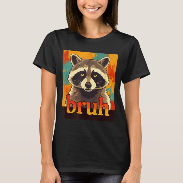 Camiseta Funny Raccoon Bruh Meme Teens Boys Girls Men Graph (Frente)