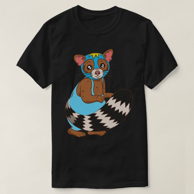 Camiseta Funny Raccoon Luchador Wrestler (Frente do Design)