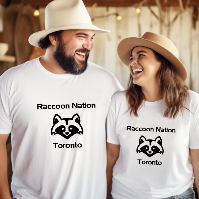 Camiseta Funny Raccoon Nation Toronto Light Monotone (Criador carregado)