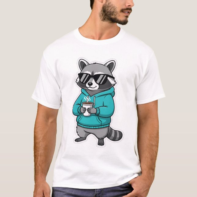 Camiseta Funny Raccoon Shirt | Coffee Lover Gift (Frente)
