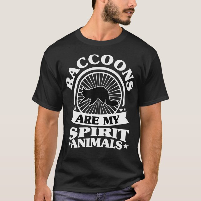 Camiseta Funny Raccoons are My Spirit Animal ,My Raccoon  (Frente)