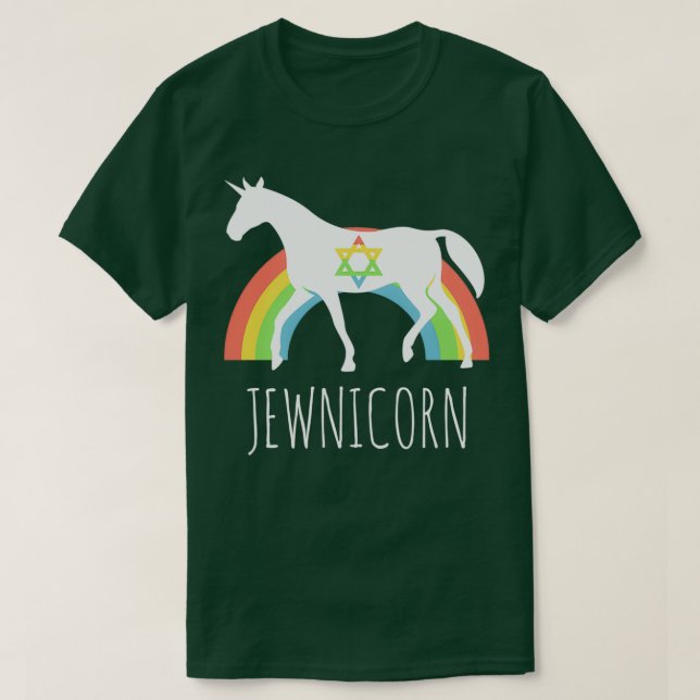 Camiseta Funny Rainbow Jewnicorn judeu Unicorn (Frente do Design)