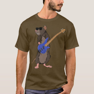 Camiseta Funny Rat Wearing Sunglasses Playing Bass Guitar 8