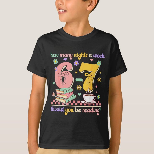 Camiseta Funny Reading 67 Teacher Six Seven Reading 6 7 Boo (Frente)