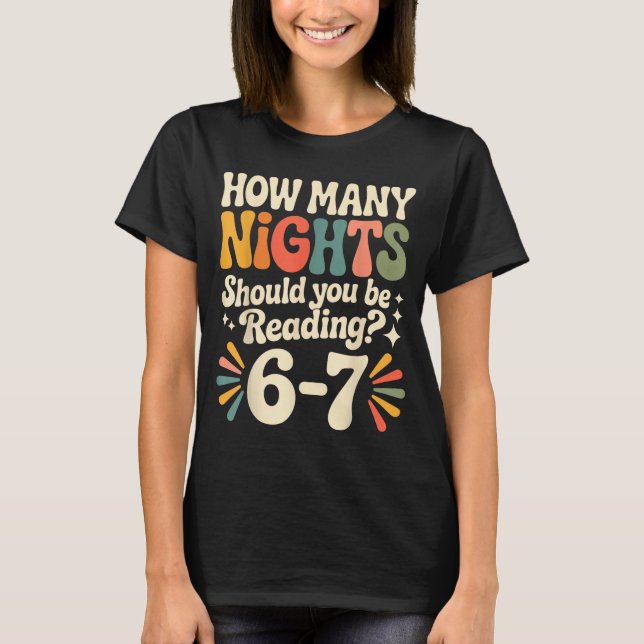 Camiseta Funny Reading 6 7 Six Seven Meme Englieacher Book  (Frente)