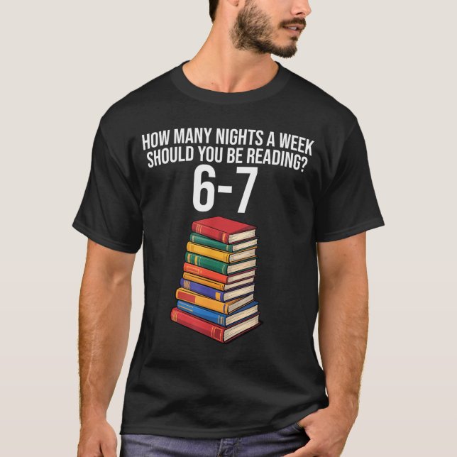 Camiseta Funny Reading Book Teacher 67 Six Seven Meme  (Frente)