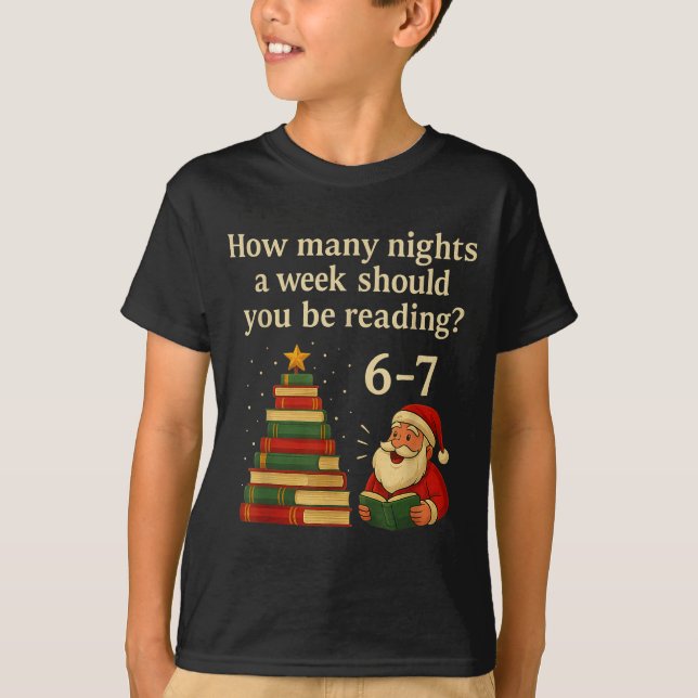 Camiseta Funny Reading Christmas Tree Book– Reading 6 7 Mem (Frente)