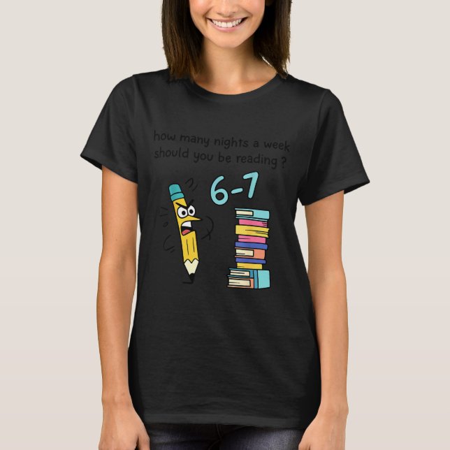 Camiseta Funny Reading Six Seven Meme Book Lover 67 Teacher (Frente)