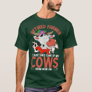 Camiseta Funny Recansado Fazendeiro Reformado Cultivo Vaca