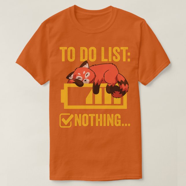 Camiseta Funny Red Panda To Do List (Frente do Design)