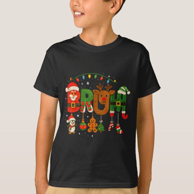 Camiseta Funny Red White And Bruh Boys Xmas Christmas Pajam (Frente)