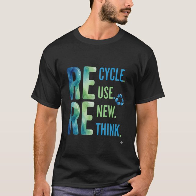 Camiseta funny Reduce Reuse Recycle Eco Friendly (Frente)