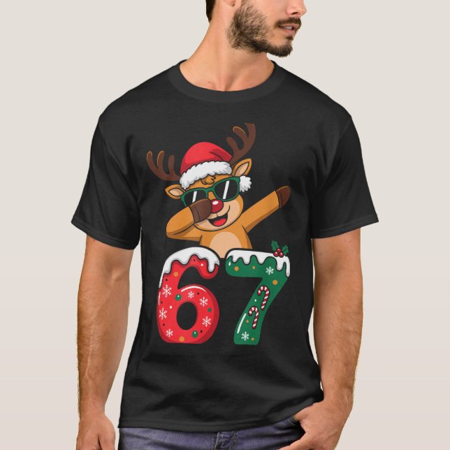 Camiseta Funny Reindeer Dab Six Seven 67 Christmas Dabbing  (Frente)