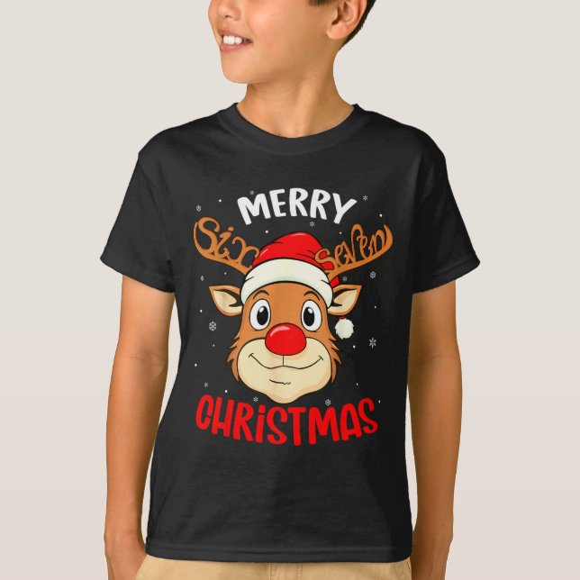 Camiseta Funny Reindeer Six Seven 67 Meme Merry Christmas S (Frente)